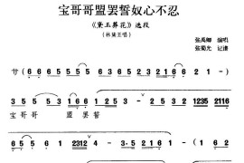 [滇剧]宝哥哥盟罢誓奴心不忍（《黛玉葬花》林黛玉唱段）简谱