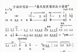 暴风雨更增添战斗豪情（京剧《海港》选段）简谱