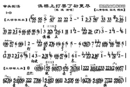 谯楼上打罢了初更尽（《审头刺汤》选段、陈琪演唱版、琴谱）简谱