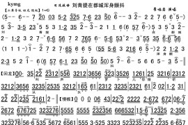 刘青提在都城浑身颤抖1简谱