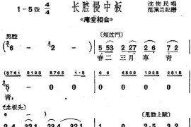 [沪剧曲调]长腔慢中板（选自《庵堂相会》）简谱