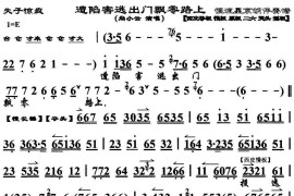 遭陷害逃出门飘零路上（《失子惊疯》选段、京胡伴奏谱）简谱