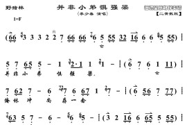 并非小弟惧强梁（《野猪林》林冲唱段、琴谱）简谱