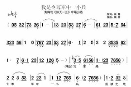 我是令尊军中一小兵（《惊天一兰》中靖公唱段）简谱