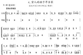 穷人的孩子早当家（《红灯记》李玉和唱段、京胡考级谱）简谱