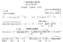 [沪剧]一场风波心胆寒（《芦荡火种》阿庆嫂唱段）简谱