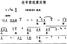 老爷容我禀实情（《珍珠衫》选段）简谱