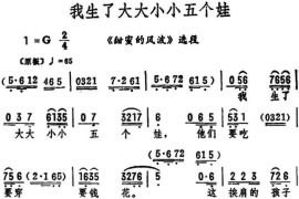 我生了大大小小五个娃（《甜蜜的风波》选段）简谱