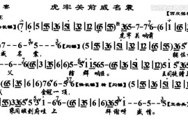 虎牢关前威名震（《小宴》选段、琴谱）简谱