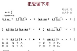 把爱留下来简谱