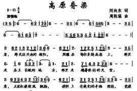 高原脊梁（刘向东词周凯强曲）简谱