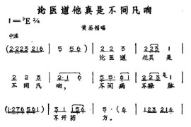 论医道他真是不同凡响（黄梅戏神话艺术片《龙女》黄丞相唱段）简谱