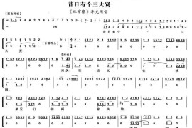 昔日有个三大贤（《珠帘寨》李克明唱段、琴谱）简谱