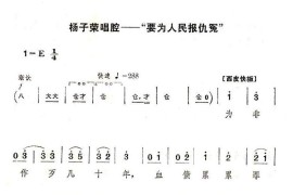 要为人民报仇怨（《智取威虎山》选段）简谱