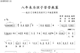 八年来为孩子苦苦熬寡简谱