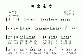 日出东方（田井军词王维平曲）简谱