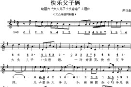 快乐父子俩（动画片《大头儿子小头爸爸》主题曲[线、混排版]）简谱