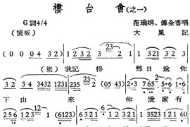 [越剧曲调]楼台会（之一）[越剧唱谱]音乐简谱