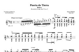 Albeniz Puerta de Tierra（古典吉他）音乐简谱