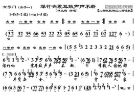 爆竹响震耳鼓声声不断（《六号门》胡二妻唱段、琴谱）简谱