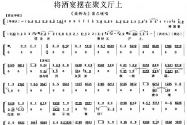 将酒宴摆在聚义厅上（《盗御马》窦尔墩唱段、琴谱）简谱