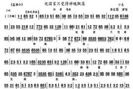 忧国家只觉得神魂飘荡（《监酒令》刘章唱段、琴谱）简谱