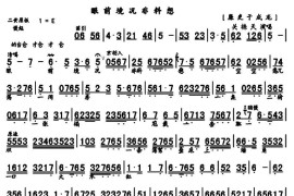 眼前境况非料想（《廉吏于成龙》选段、琴谱）简谱