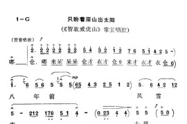 秦腔　智取威虎山＜只盼着深山出太阳＞简谱