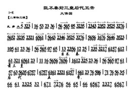 臣不奏前三皇后代五帝（《大探二·大保国》选段、琴谱）简谱