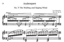 Arabesques Op.42（阿拉伯风格曲 9. 呼啸肆虐的风 ）音乐简谱