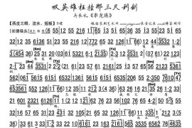 叹英雄枉挂那三尺利剑（《串龙珠》选段、琴谱）简谱