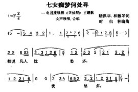 七女痴梦何处寻（电视剧《天仙配》主题歌）简谱