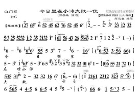 今日里在小沛大败一仗（《白门楼》选段、琴谱）简谱