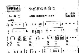 唯有君心知我心（电视剧主题歌）简谱