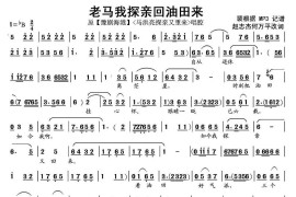 老马我探亲回油田来（豫剧歌曲）简谱