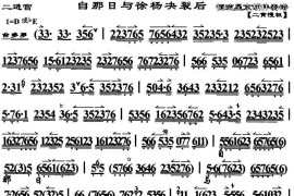 自那日与徐扬决裂后（《自那日与徐扬决裂后》选段、京胡伴奏谱）简谱