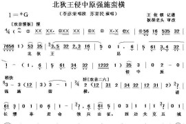 [秦腔]北狄王侵中原强施蛮横（秦腔电影《火焰驹》李彦荣唱段）简谱