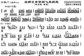 自那日东货场飞来祸变（《六号门》胡二妻唱段，琴谱）简谱