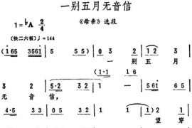 一别五月无音信（《母亲》选段）简谱