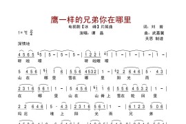 电视剧【冰峰】片尾曲《鹰一样的兄弟你在哪里》简谱