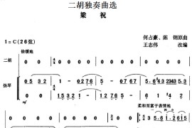 二胡独奏曲选：梁祝音乐简谱