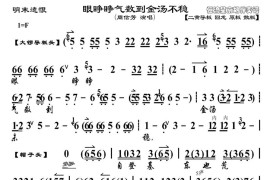 眼睁睁气数到金汤不稳（《明末遗恨》崇祯帝唱段、琴谱）简谱