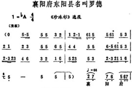 襄阳府东阳县名叫罗德（《珍珠衫》选段）简谱