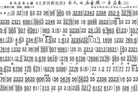 佘氏女在金殿一本启奏（《太君辞朝》选段、琴谱）简谱